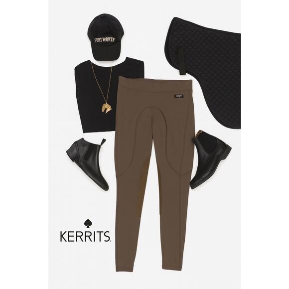 Kerrits Brown Riding Breeches w/Suede Knees Sz. M - Picture 1 of 8